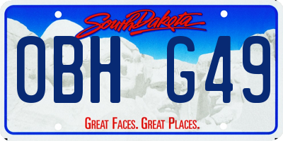 SD license plate 0BHG49