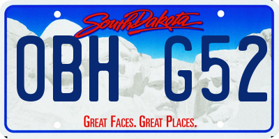 SD license plate 0BHG52