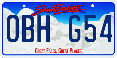 SD license plate 0BHG54