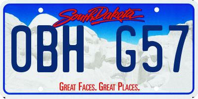 SD license plate 0BHG57