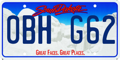 SD license plate 0BHG62