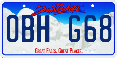 SD license plate 0BHG68