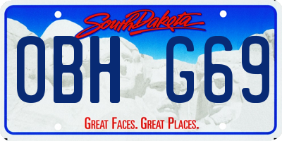 SD license plate 0BHG69