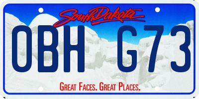 SD license plate 0BHG73