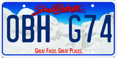 SD license plate 0BHG74