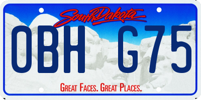 SD license plate 0BHG75
