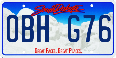 SD license plate 0BHG76