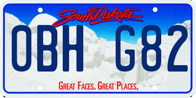 SD license plate 0BHG82