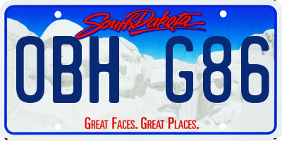 SD license plate 0BHG86