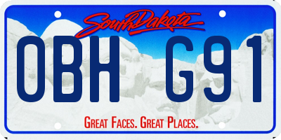 SD license plate 0BHG91