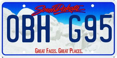 SD license plate 0BHG95