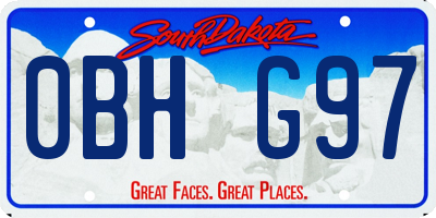 SD license plate 0BHG97