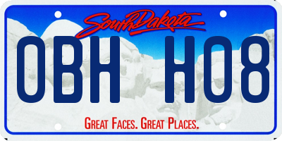 SD license plate 0BHH08