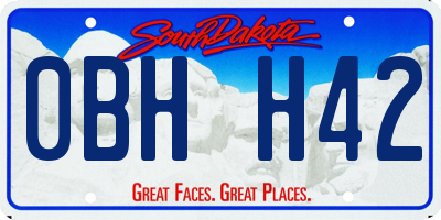 SD license plate 0BHH42