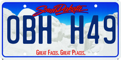 SD license plate 0BHH49