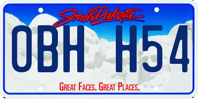 SD license plate 0BHH54