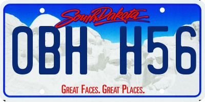 SD license plate 0BHH56