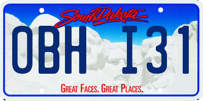 SD license plate 0BHI31