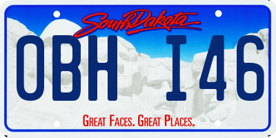 SD license plate 0BHI46