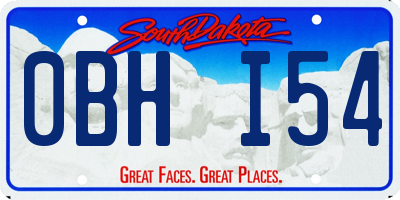 SD license plate 0BHI54