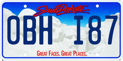 SD license plate 0BHI87