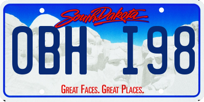 SD license plate 0BHI98