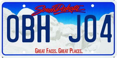 SD license plate 0BHJ04