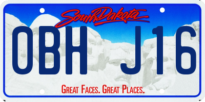 SD license plate 0BHJ16
