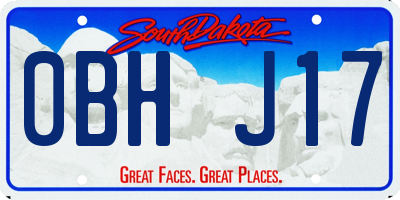 SD license plate 0BHJ17