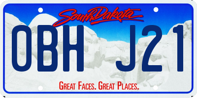 SD license plate 0BHJ21
