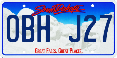SD license plate 0BHJ27