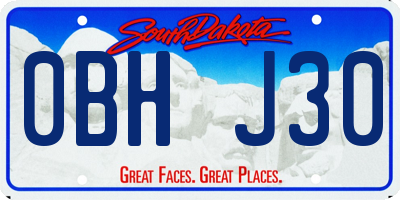 SD license plate 0BHJ30