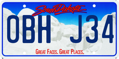 SD license plate 0BHJ34