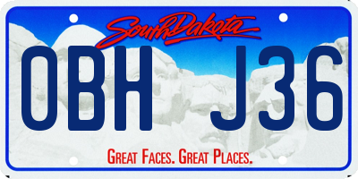 SD license plate 0BHJ36