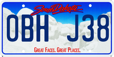 SD license plate 0BHJ38
