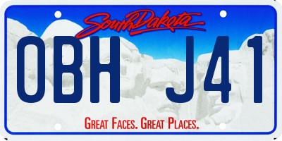SD license plate 0BHJ41