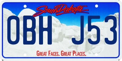 SD license plate 0BHJ53