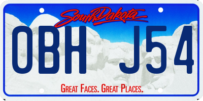 SD license plate 0BHJ54