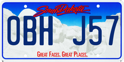 SD license plate 0BHJ57