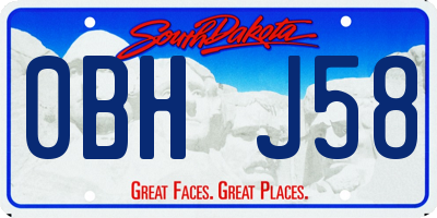 SD license plate 0BHJ58