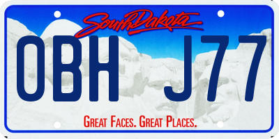 SD license plate 0BHJ77