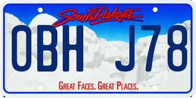 SD license plate 0BHJ78