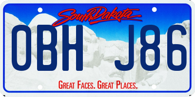 SD license plate 0BHJ86