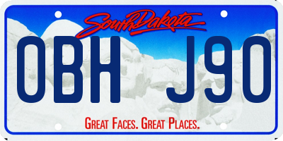SD license plate 0BHJ90