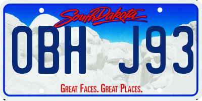 SD license plate 0BHJ93