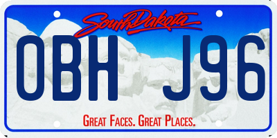 SD license plate 0BHJ96