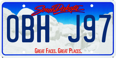 SD license plate 0BHJ97