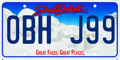 SD license plate 0BHJ99