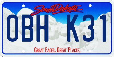 SD license plate 0BHK31