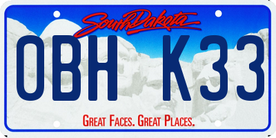 SD license plate 0BHK33